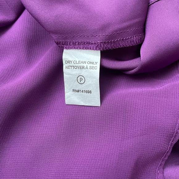 NWT Ramy Brook Camilla Silky Elegant Formal Mini Dress Long Sleeve Purple size 6 - Picture 9 of 12